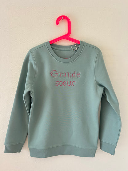 Sweat grande soeur et future grande soeur point de croix