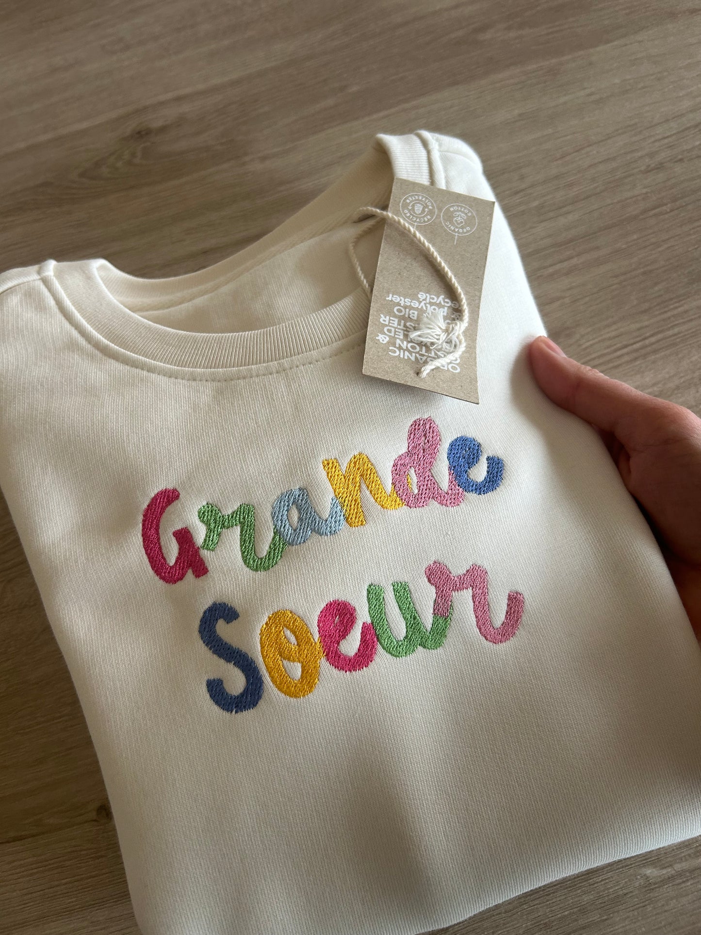 Sweat grande soeur et future grande soeur coloré