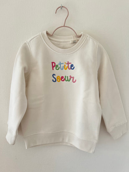 Sweat grande soeur et future grande soeur coloré