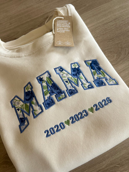 Sweat Maman personnalisé (dates et coeurs)