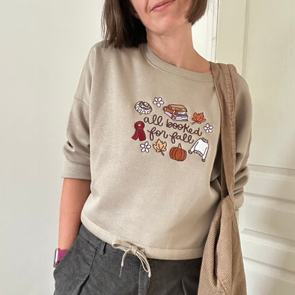 Sweat All booked for fall brodé, cadeau lectrices et automne
