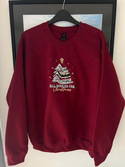 Sweat pull hiver Noël brodé All booked for Christmas