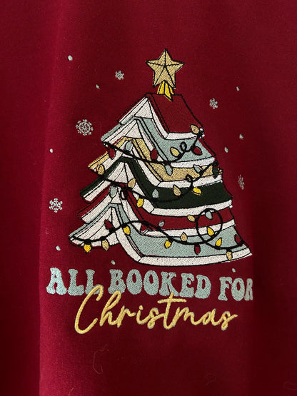 Sweat pull hiver Noël brodé All booked for Christmas