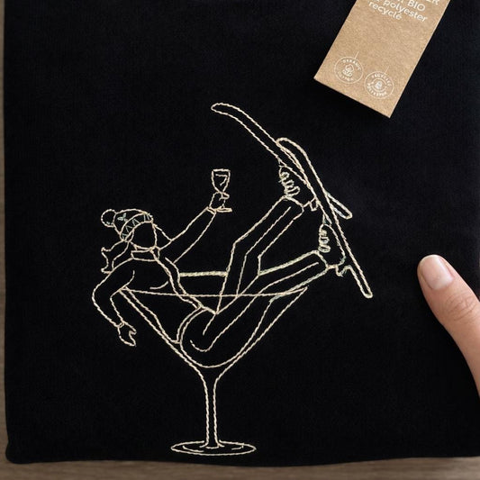 Sweat en coton biologique, pull hiver après ski femme, sweat pull brodé femme, fait main, personnalisé