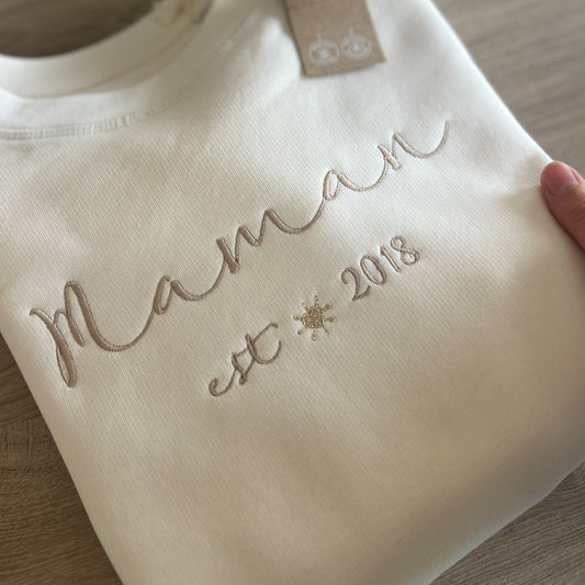 sweat maman personnalisé brodé