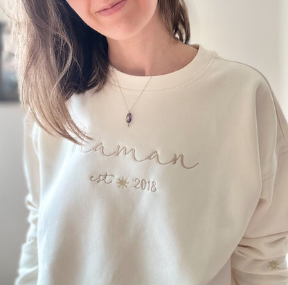 sweat maman personnalisé brodé
