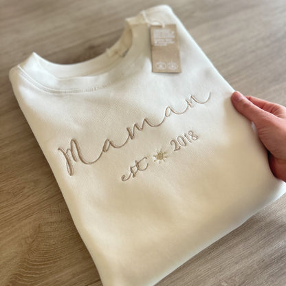 sweat maman personnalisé brodé